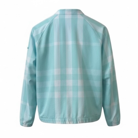 Burberry Light Blue and White Check Full Zip Jacket Size Small - Picture 6 of 11